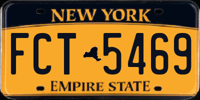 NY license plate FCT5469