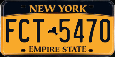 NY license plate FCT5470