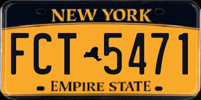 NY license plate FCT5471