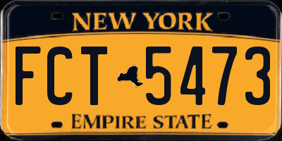 NY license plate FCT5473