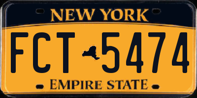 NY license plate FCT5474