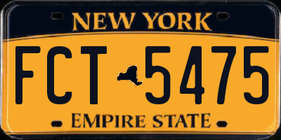 NY license plate FCT5475