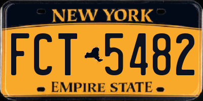 NY license plate FCT5482