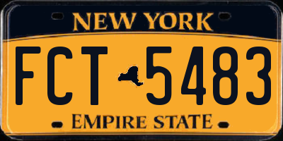 NY license plate FCT5483