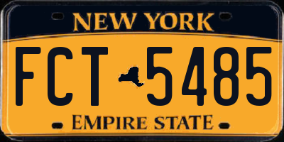 NY license plate FCT5485