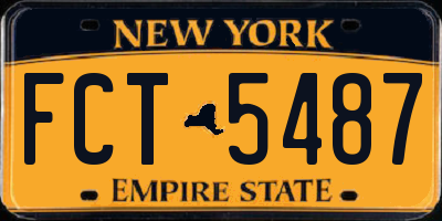 NY license plate FCT5487