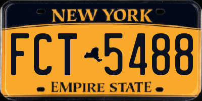 NY license plate FCT5488