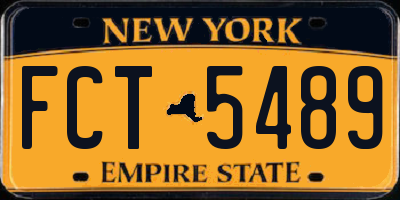 NY license plate FCT5489
