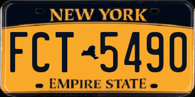 NY license plate FCT5490