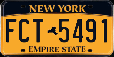 NY license plate FCT5491