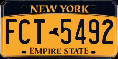 NY license plate FCT5492