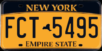 NY license plate FCT5495