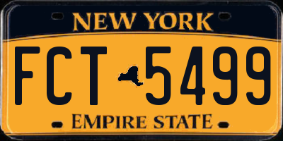 NY license plate FCT5499