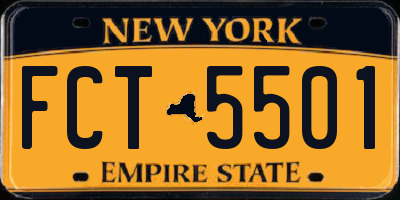 NY license plate FCT5501