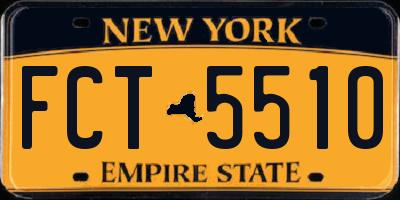 NY license plate FCT5510