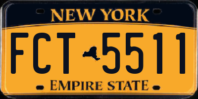 NY license plate FCT5511