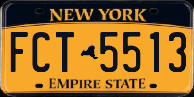 NY license plate FCT5513