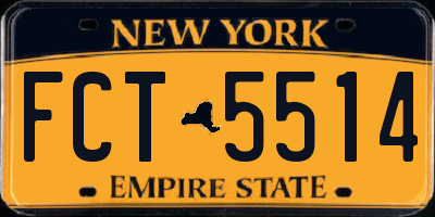 NY license plate FCT5514