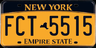 NY license plate FCT5515