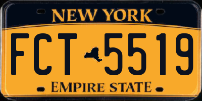 NY license plate FCT5519