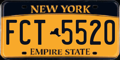 NY license plate FCT5520