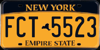 NY license plate FCT5523