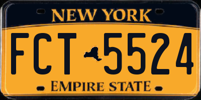 NY license plate FCT5524