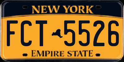 NY license plate FCT5526