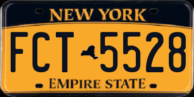 NY license plate FCT5528