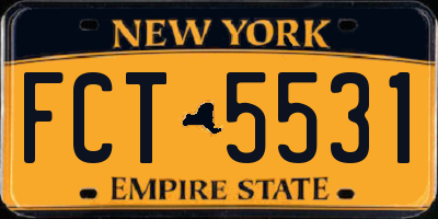 NY license plate FCT5531