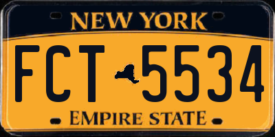 NY license plate FCT5534
