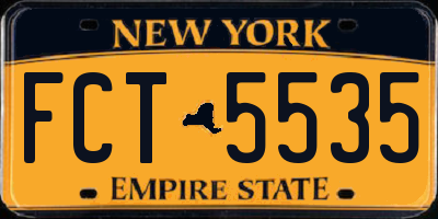 NY license plate FCT5535