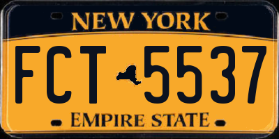 NY license plate FCT5537