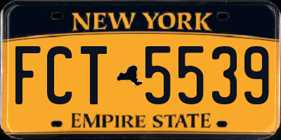 NY license plate FCT5539