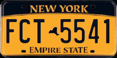 NY license plate FCT5541