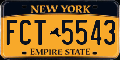 NY license plate FCT5543
