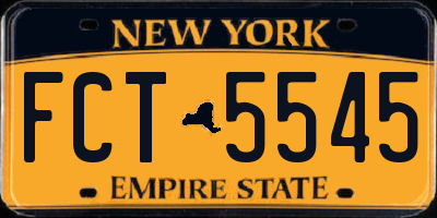 NY license plate FCT5545