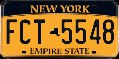 NY license plate FCT5548