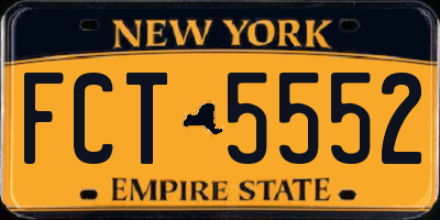 NY license plate FCT5552