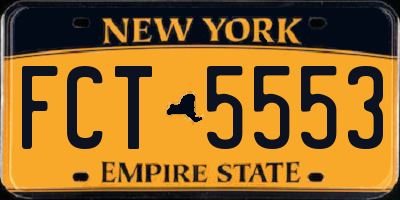 NY license plate FCT5553