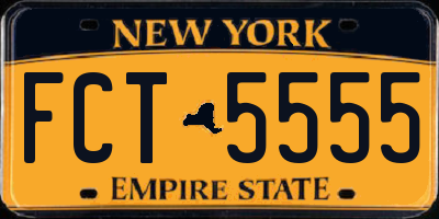 NY license plate FCT5555