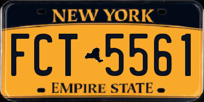 NY license plate FCT5561