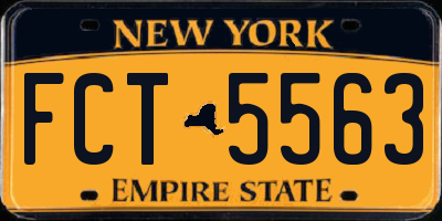 NY license plate FCT5563