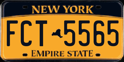 NY license plate FCT5565