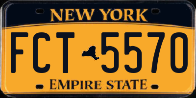 NY license plate FCT5570