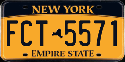 NY license plate FCT5571