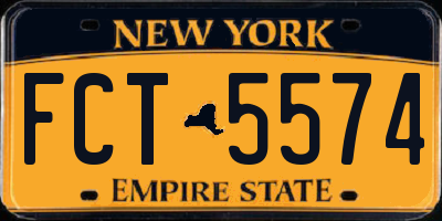NY license plate FCT5574