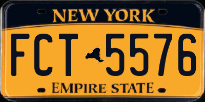NY license plate FCT5576