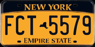 NY license plate FCT5579