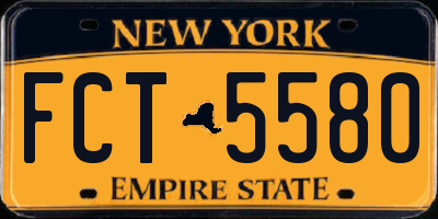 NY license plate FCT5580